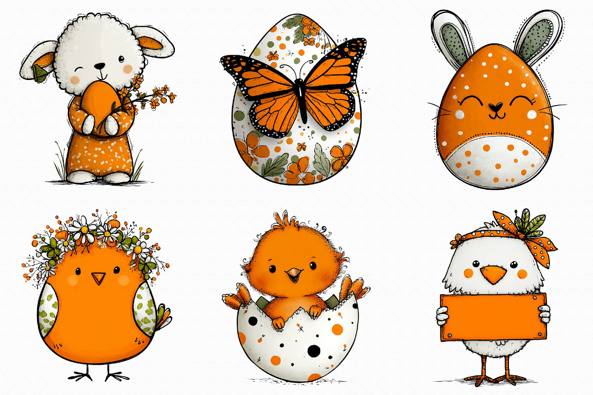 Whimsical Easter Clipart Bundle, an Illustration by Libby Wishes (Photo 5 of 7)