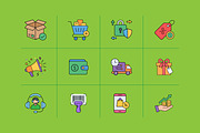 E-Commerce & Shopping Icons Set, a Solid Icon by VectStock (Thumbnail 2 of 2)