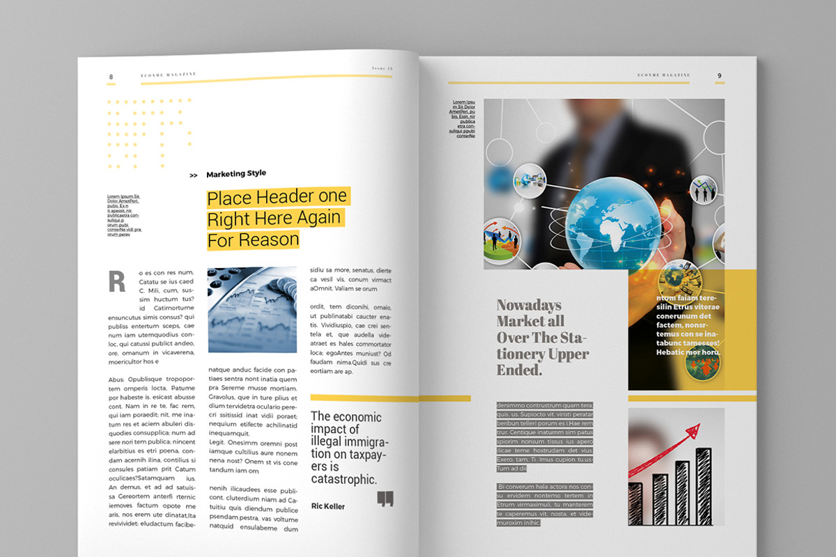 Econme - Magazine Template, a Magazine Template by inspirasign