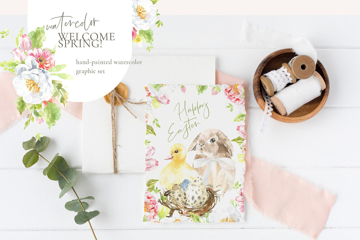 Welcome Spring! Watercolor Easter, an Animal Illustration by Catherine Wheel (Photo 4 of 14)