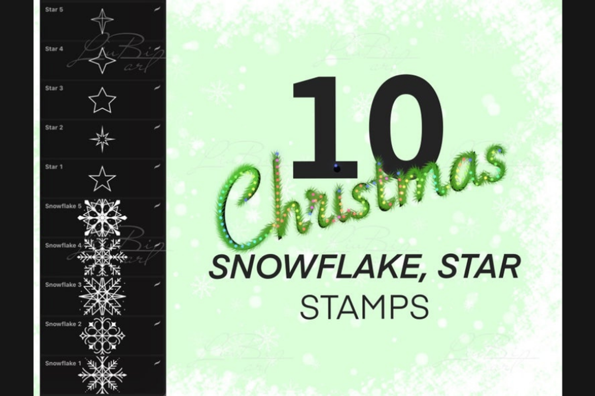 90 Procreate Christmas Stamps Set, a Brush Add-On by LiuBi Art (Photo 6 of 6)