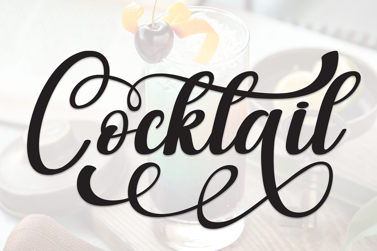 Cocktail | Script Font, a Handwritten Font by Scratchones (Photo 1 of 9)