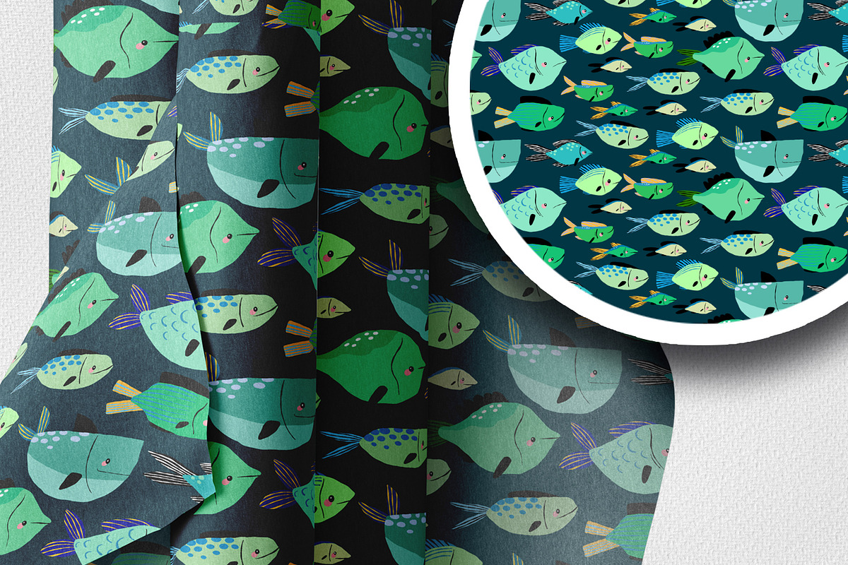 Cute Sea Life Seamless Patterns, a Pattern Graphic by the_myro (Photo 5 of 7)