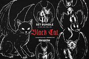 10 Bundle Dark Art Cat Wing Kitten, an Illustration by Morspective (Thumbnail 1 of 7)