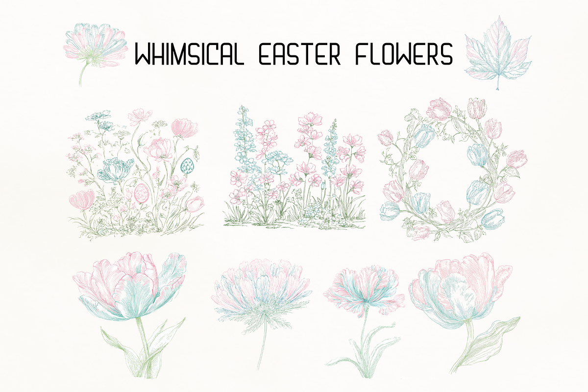 Whimsical Spring & Easter Mega Pack, a Decorative Illustration by GiraffeCreative (Photo 6 of 20)