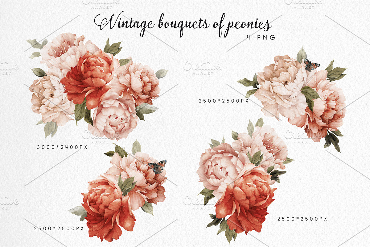 Watercolor Floral Bundle, a Texture Illustration by ollalya (Photo 56 of 112)