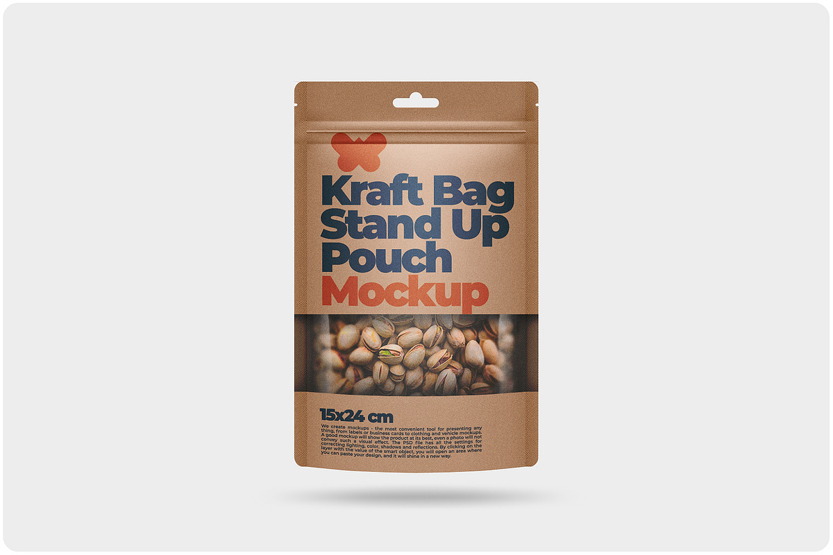 Kraft Stand Up Pouch Doy-pack Mockup, a Packaging Mockup by Reformer Mockup