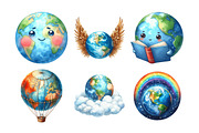 Cute Earth Clipart Sublimation, an Illustration by Daily.Designs (Thumbnail 2 of 5)