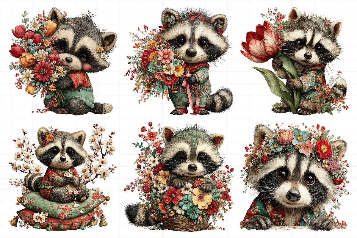 Whimsical Mother's Day Raccoon Clipa, an Illustration by Daily.Designs (Photo 8 of 8)