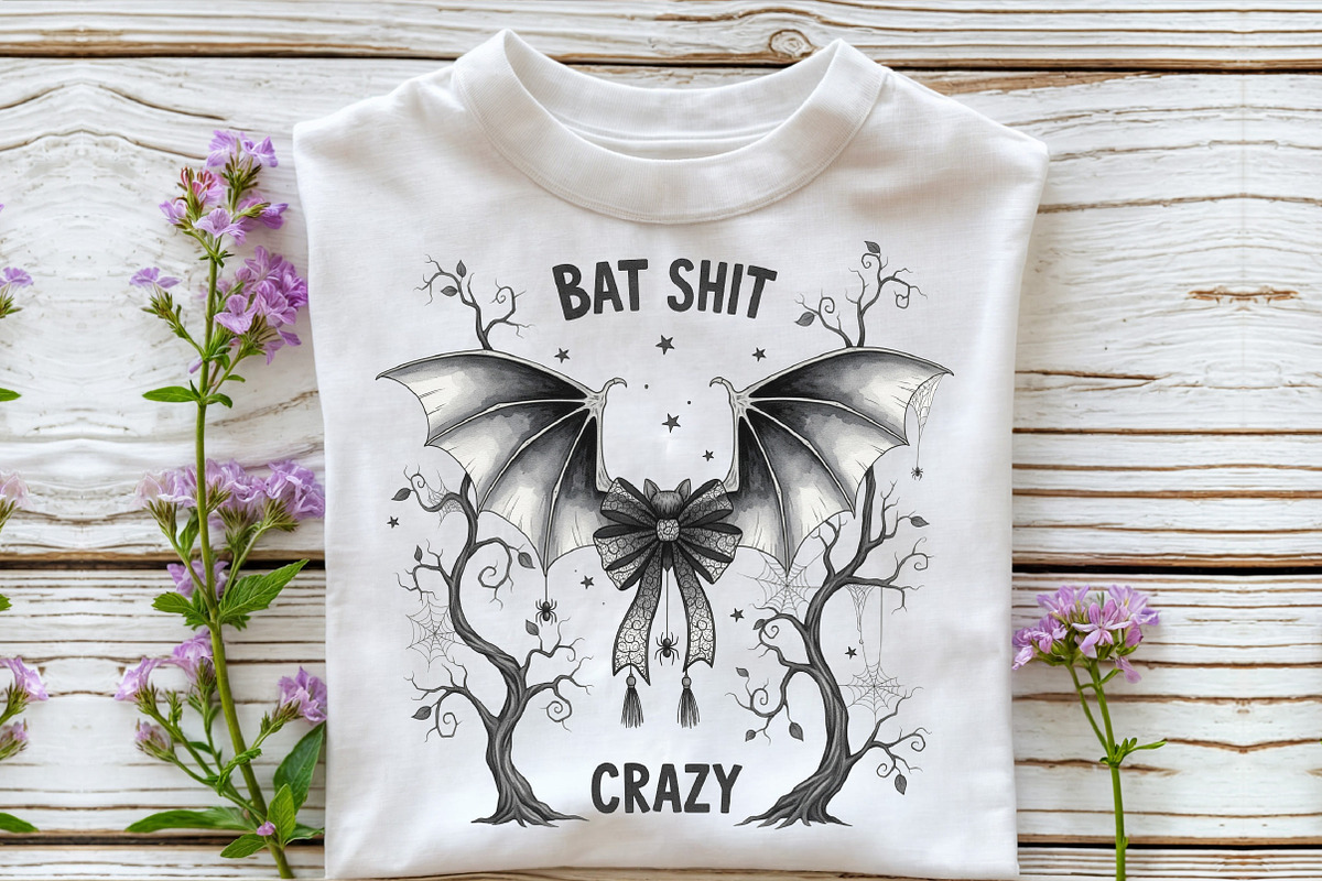 Bat Bow Crazy PNG, Funny Halloween, an Illustration by DreamCafeArt (Photo 6 of 7)