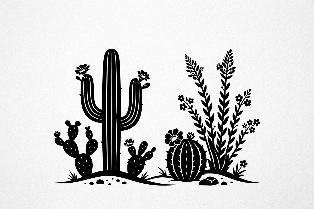 60 Desert Cactus Floral Silhouette, a Seasonal Illustration by Amazin_art (Photo 19 of 38)