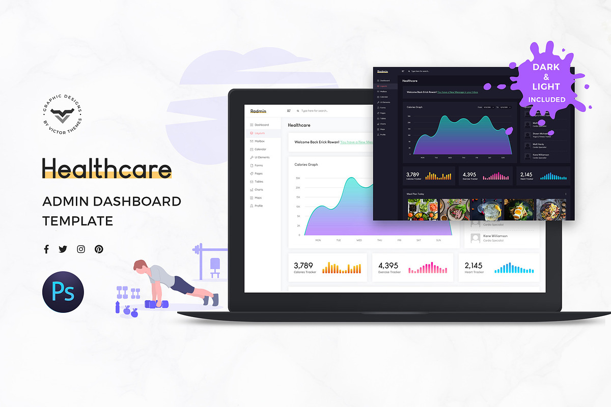 Healthcare Admin Dashboard UI Kit, an UI Kit Template by VictorThemes