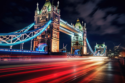 Tower Bridge at night, London, UK. L, a Photo by Iftikhar Alam