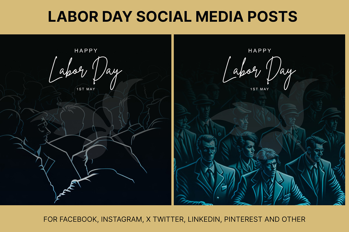61 Labor day social media posts set, a Social Media Template by Walldecorated (Photo 4 of 29)