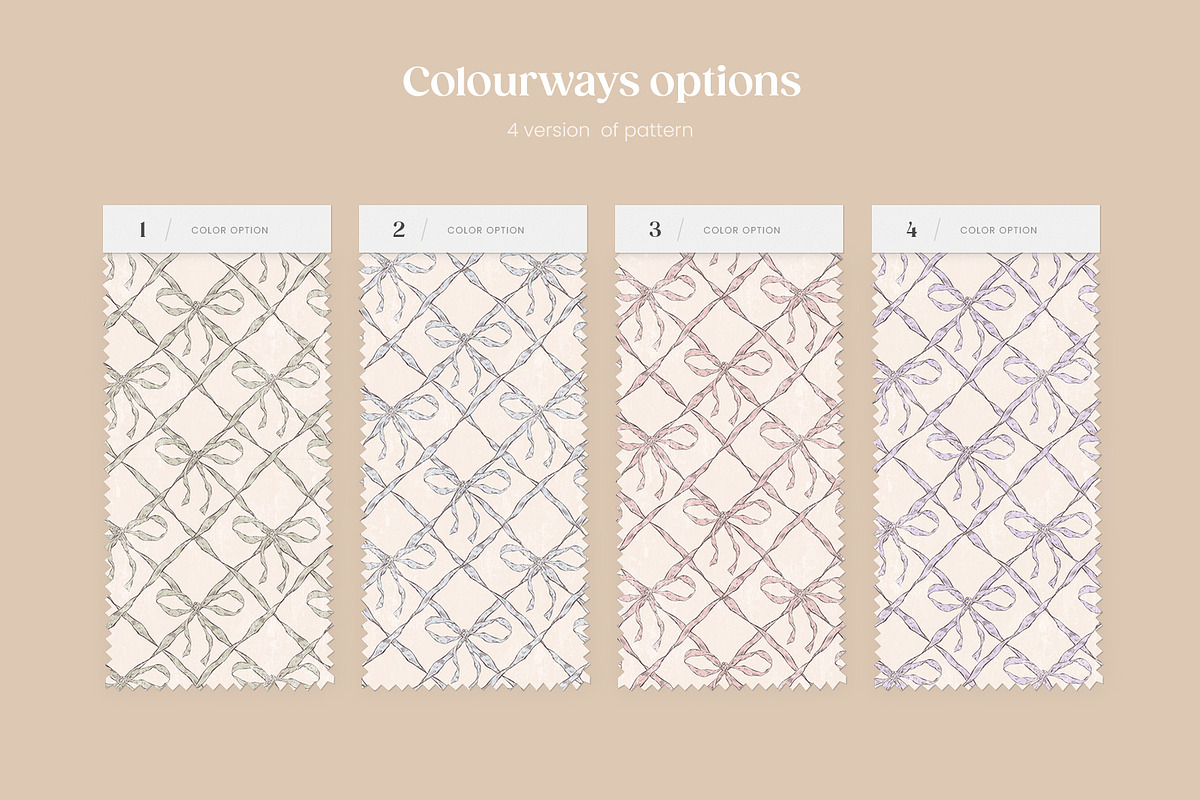 Coquette Bows & Rococo Pattern, a Wallpaper Graphic by Yello_illustration (Photo 4 of 16)