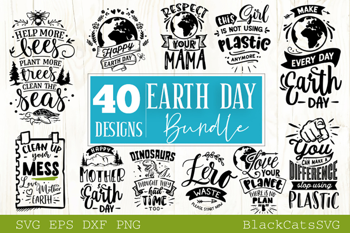 Save the Earth SVG bundle 40 designs, an Illustration by BlackCatsMedia (Photo 3 of 4)