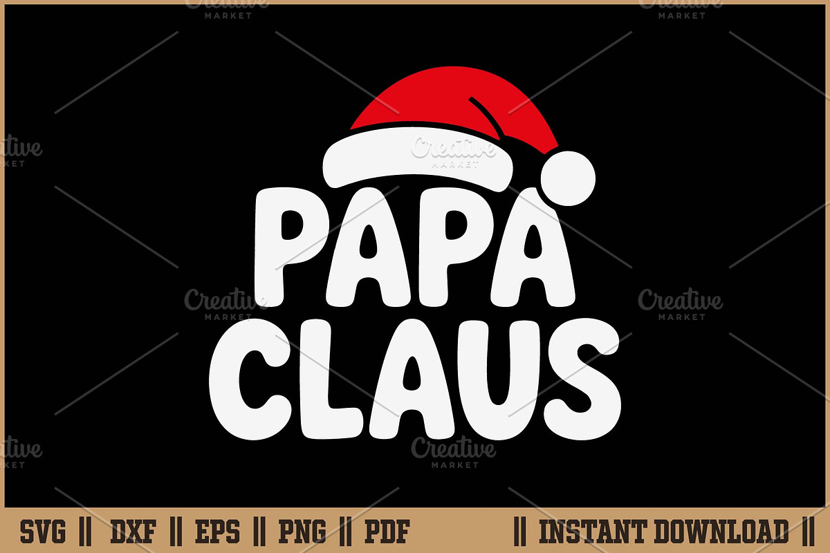 Papa Claus Christmas Grandpa SVG, a Seasonal Illustration by Handy Arts Studio (Photo 1 of 3)
