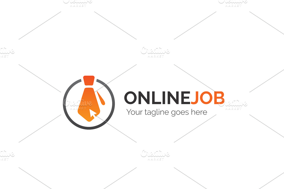 Online Job Logo, a Branding & Logo Template by XpertgraphicD