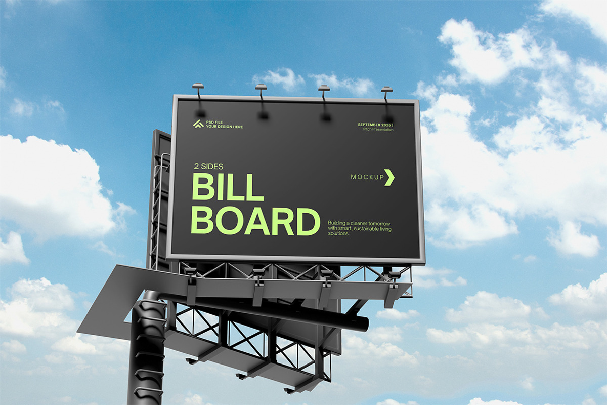 Sides Billboard Mockup, an Advertising Mockup by HanaSaka_Studio (Photo 2 of 5)