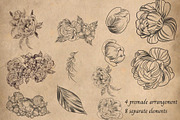 Peony tattoo collage procreate brush, a Brush Add-On by Meisanmui (Thumbnail 2 of 3)