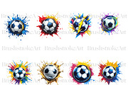 Soccer Ball Splash Clipart, Football, a Sport Illustration by BrushstrokeArtGB (Thumbnail 2 of 9)