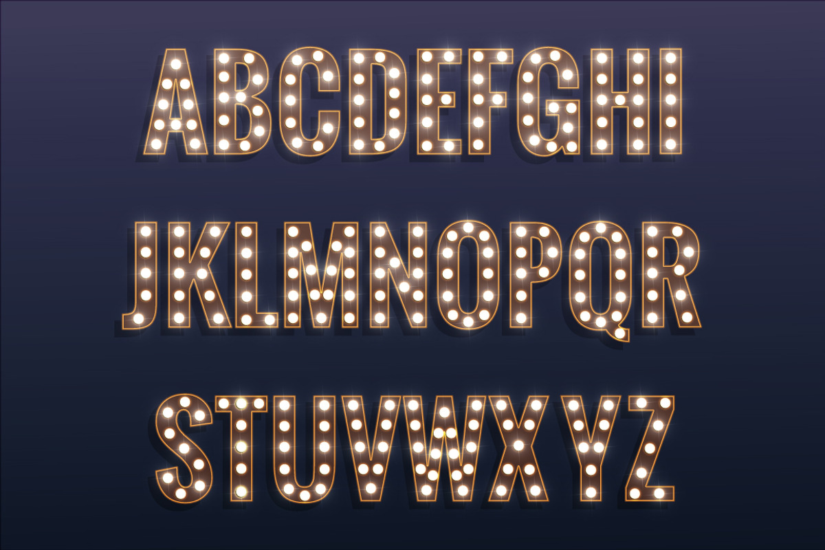 Lights On! Vector and PNG alphabet, a Graphic by Max Letters (Photo 2 of 3)