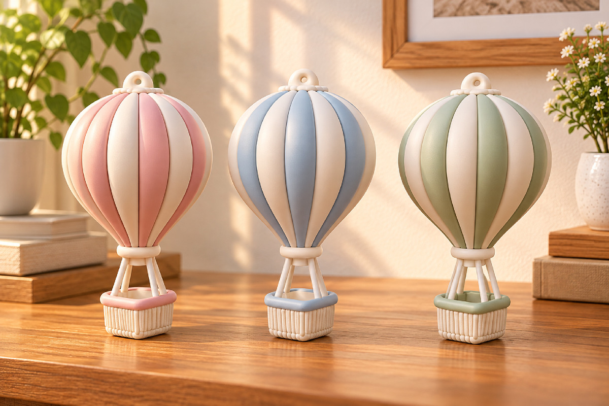 Christmas Festive Hot Air BalloonSTL, an Object 3D Model by Layerology (Photo 3 of 3)