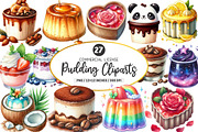 Pudding Watercolor Clipart, an Illustration by SinaCreation (Thumbnail 1 of 5)