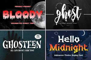 Halloween Font Bundle 8 Spooky Fonts