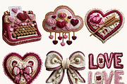 Valentine Faux Yarn Crochet Clipart, a Seasonal Illustration by BusyDaydesign (Thumbnail 5 of 9)