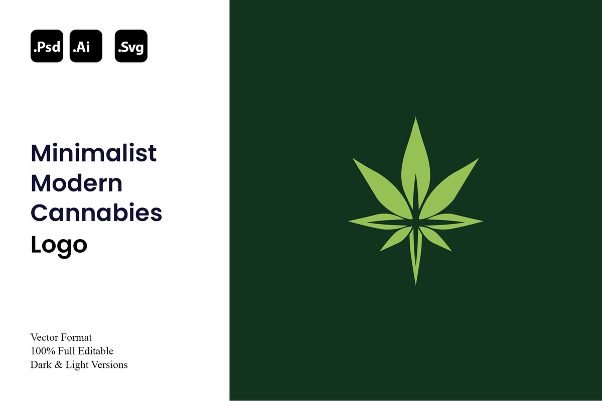 Minimalist Modern Cannabis Logo, a Branding & Logo Template by Luxury Logos (Photo 1 of 4)