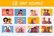12 Gay couple LGBT vector bundle, a Person Illustration by foxndeer (Thumbnail 1 of 4)