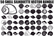 Shell Silhouette Vector Bundle, an Illustration by hafijul (Thumbnail 1 of 48)