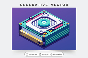A unique isometric hard drive illust, a Graphic by Iftikhar Alam