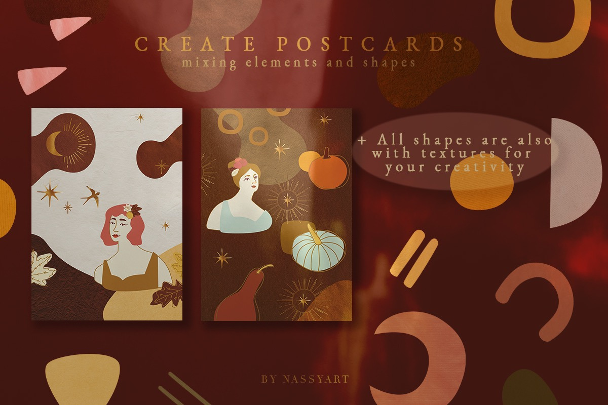 Celestial Fall Abstract Set, a Decorative Illustration by NassyArt (Photo 9 of 11)