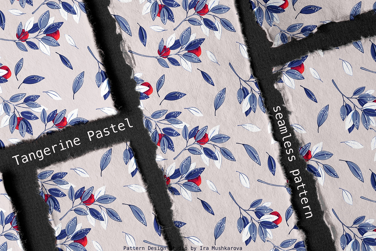Tangerine Pastel Seamless Patterns, a Pattern Graphic by Marta & Livonka (Photo 10 of 17)