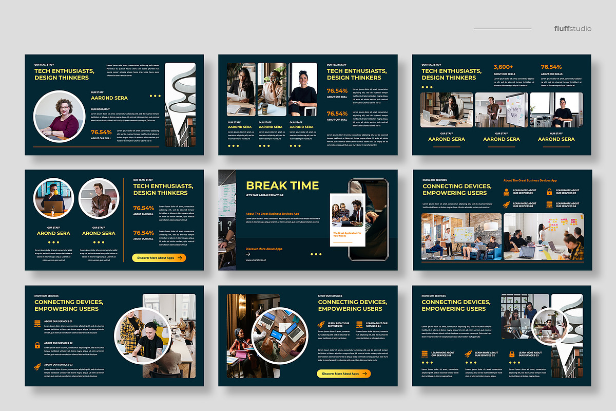 Mobile App Keynote Template, a Presentation Template by fluffstudio (Photo 3 of 4)