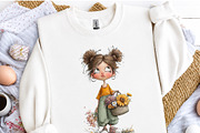 Whimsical Sunflower Girl Clipart, a Seasonal Illustration by OK Design (Thumbnail 5 of 6)