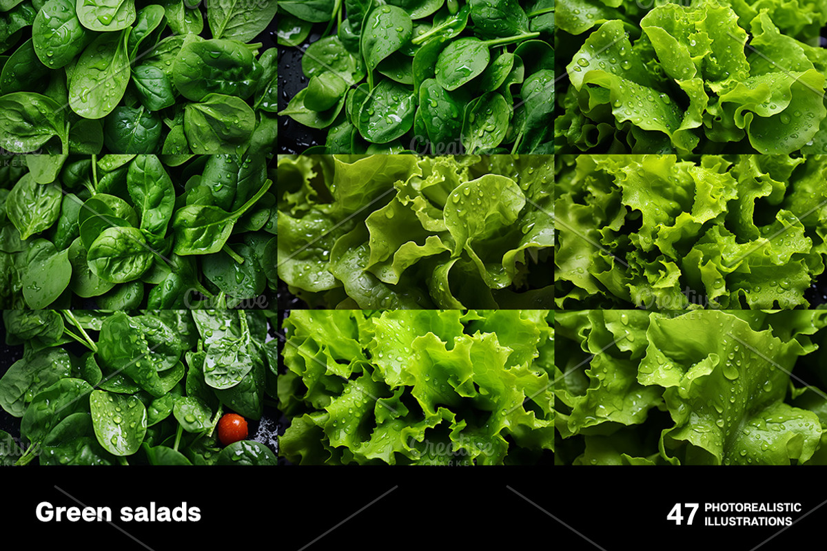 Green Salads. 47 images, a Food & Drink Photo by Handmadefont (Photo 4 of 12)