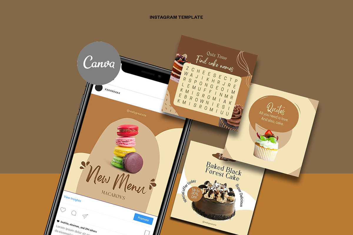 Cake Content Social Media | CANVA, a Social Media Template by Azruca