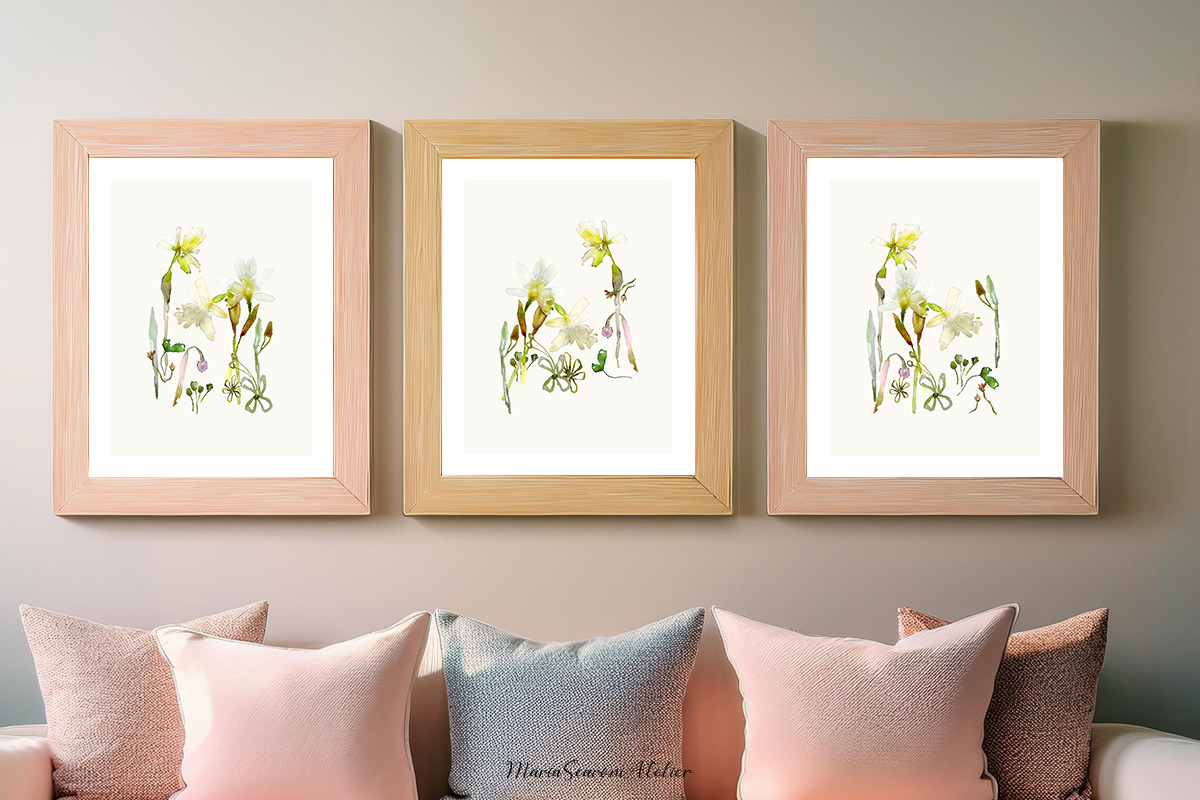 Watercolor Daffodils Floral Wall Art, a Decorative Illustration by MariaScaroniAtelier (Photo 7 of 8)