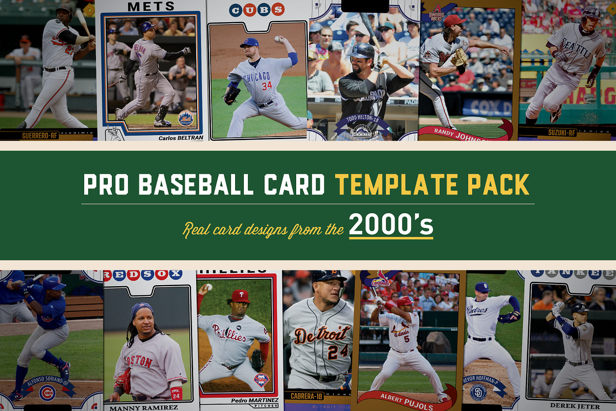 2000's Pro Baseball Card Templates, a Card Template by Chris Weibring (Photo 1 of 12)