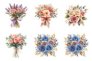 Elegant Watercolor Flower Bouquets, an Illustration by SinaCreation (Thumbnail 5 of 7)