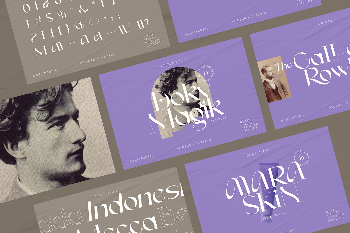Doky Classic Modern Typeface, a Serif Font by delipensil (Photo 3 of 11)