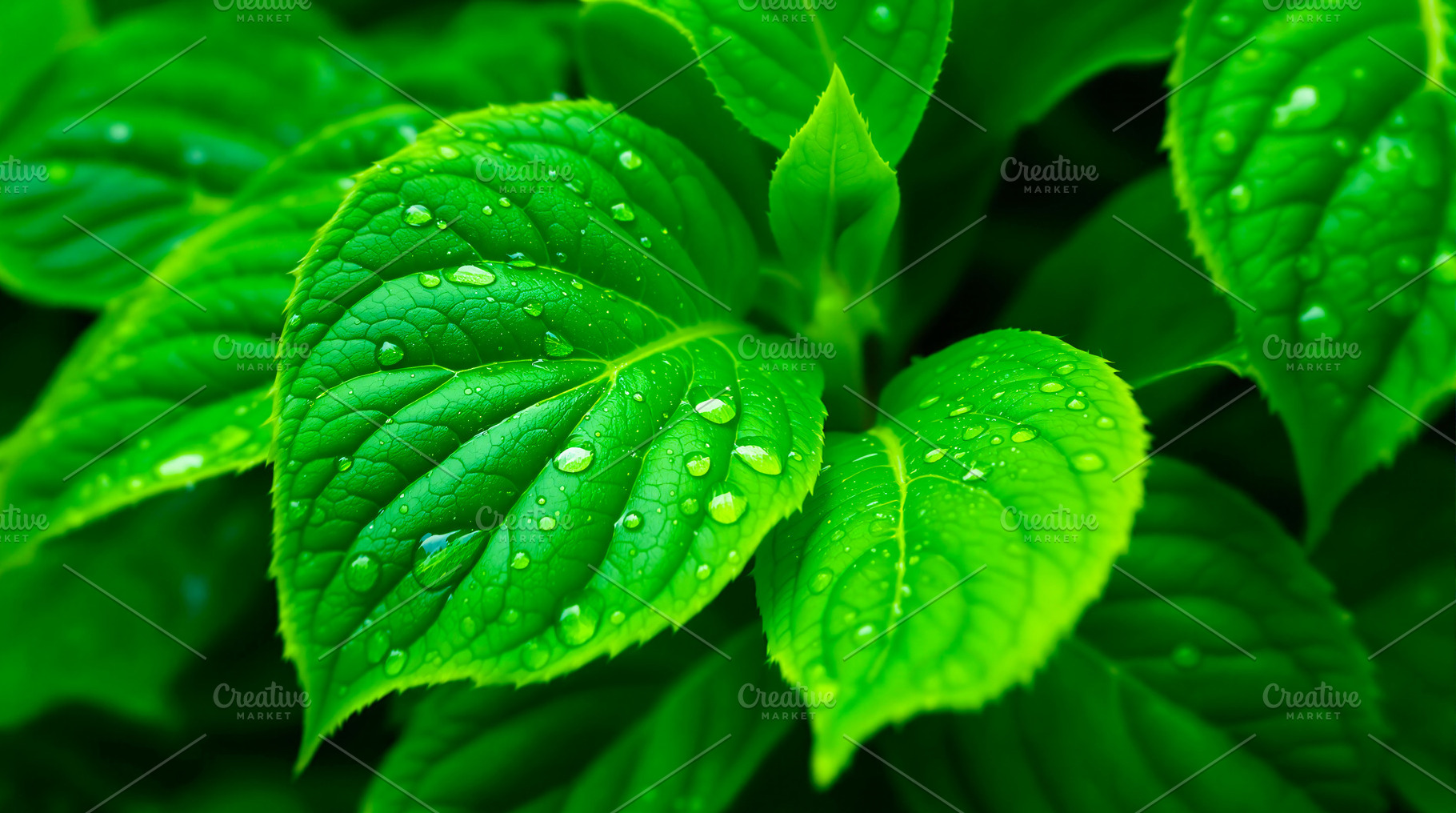 Lush Green Leaves Adorned, a Nature Photo by Rafoz