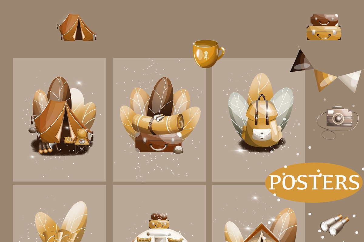 Travel Set. Illustrations & Patterns, a Seasonal Illustration by Linerisyart (Photo 4 of 12)