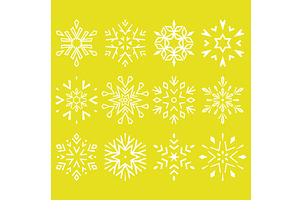 Snowflakes icon collection. Graphic, an Object Illustration by RODINA