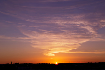 Colorful sunset in the city, a Nature Photo by Shootdiem