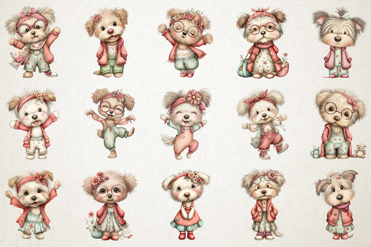 Quirky Dog Mama Groovy Clipart, an Animal Illustration by RobertsArt (Photo 3 of 5)