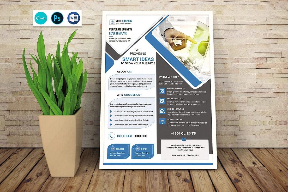 Corporate Flyer, a Flyer Template by retrographix (Photo 1 of 3)